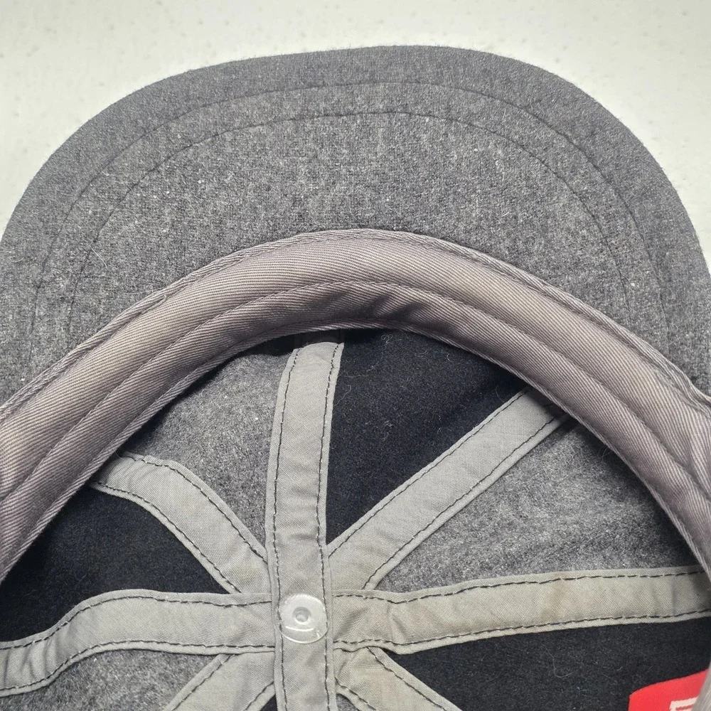 Bongo Womens Newsboy Gray Black Hat Cap Strapback Wool Blend